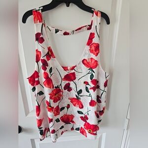Gianni Bini Red and White Crop Tank Top
